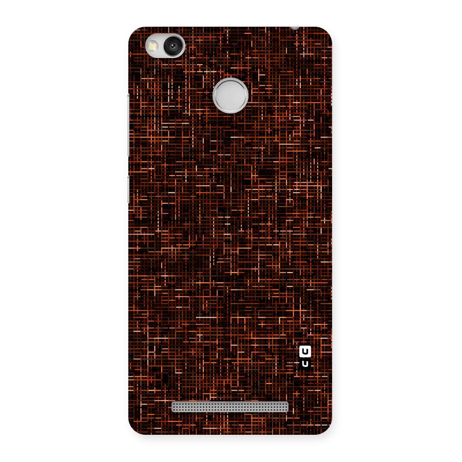 Criss Cross Brownred Pattern Back Case for Redmi 3S Prime