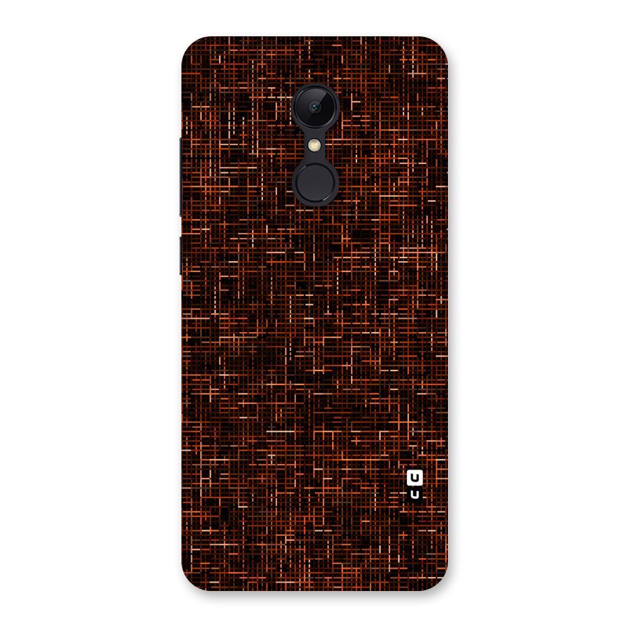 Criss Cross Brownred Pattern Back Case for Redmi 5
