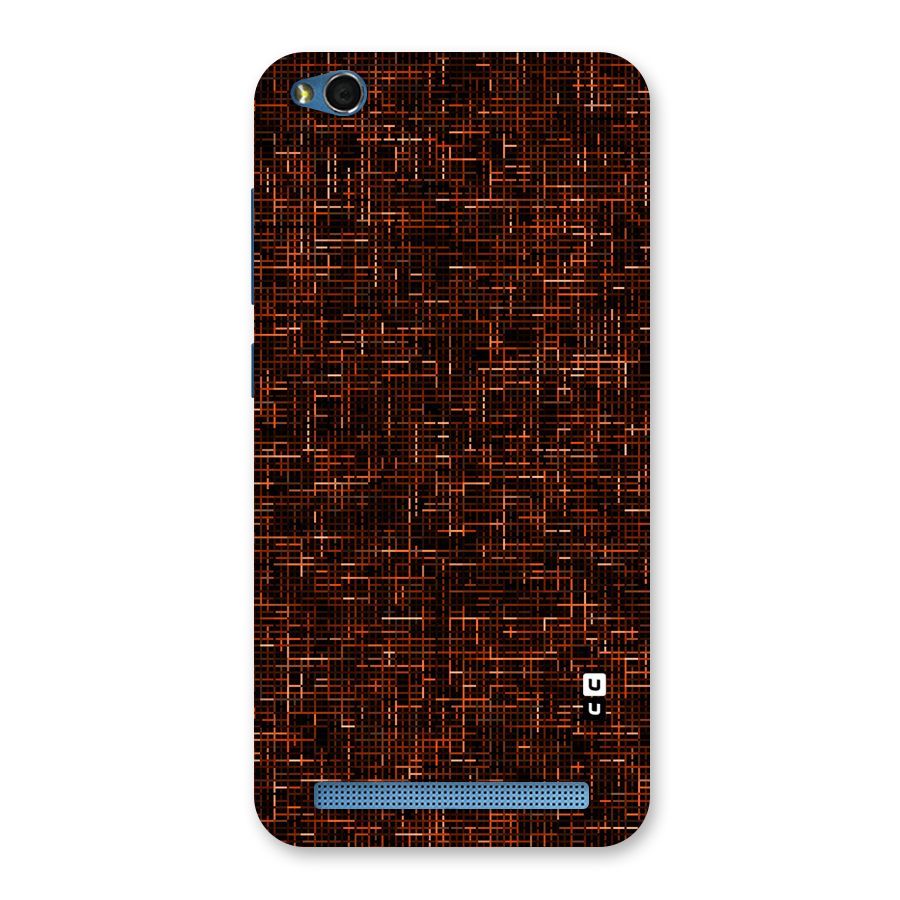 Criss Cross Brownred Pattern Back Case for Redmi 5A