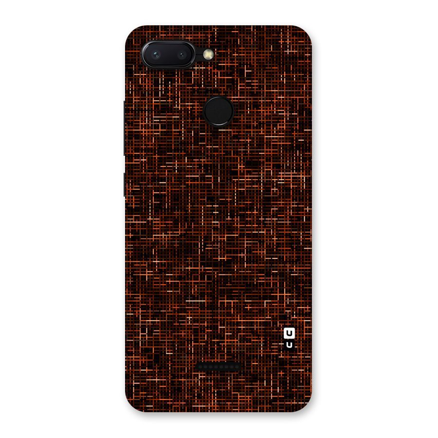 Criss Cross Brownred Pattern Back Case for Redmi 6