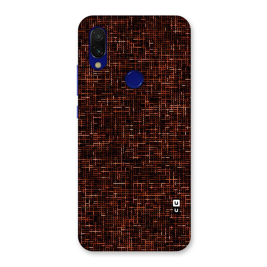 Criss Cross Brownred Pattern Back Case for Redmi 7