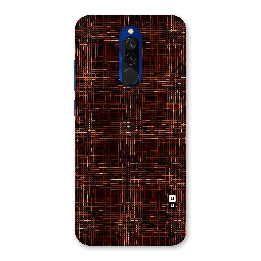 Criss Cross Brownred Pattern Back Case for Redmi 8