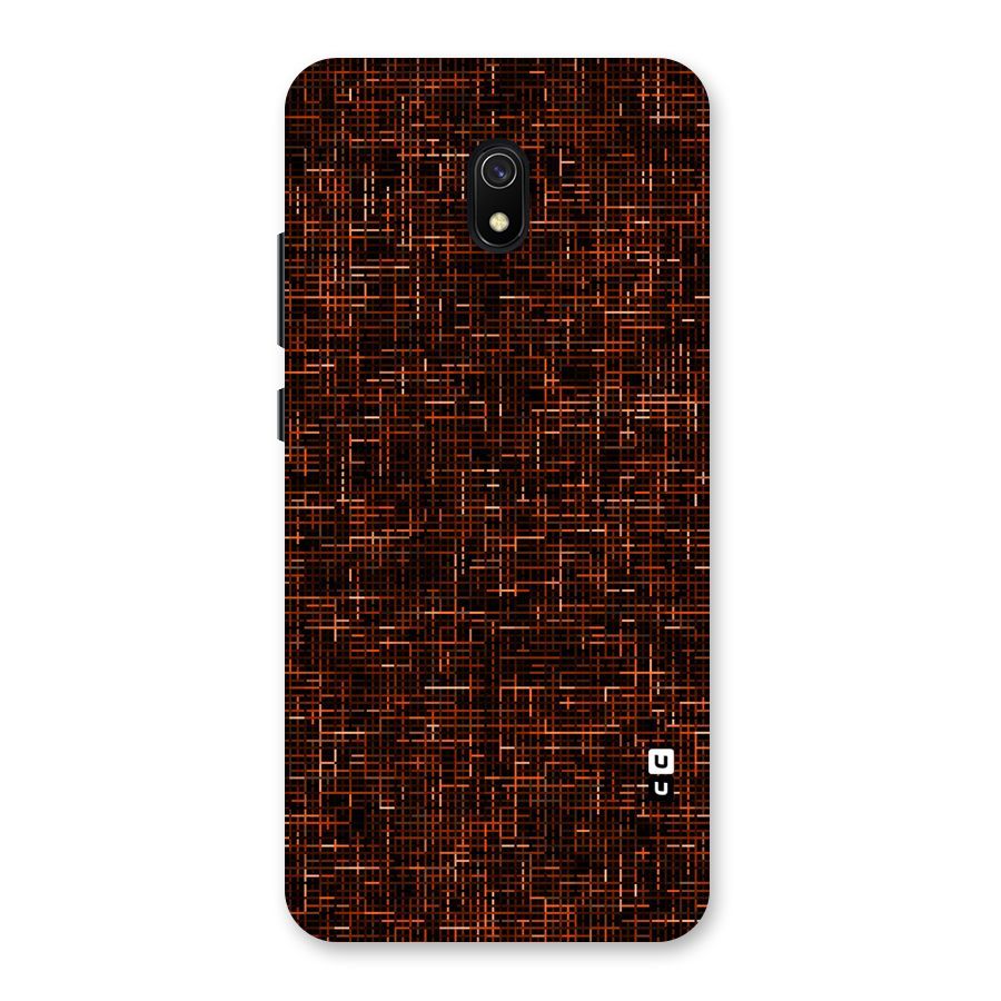 Criss Cross Brownred Pattern Back Case for Redmi 8A