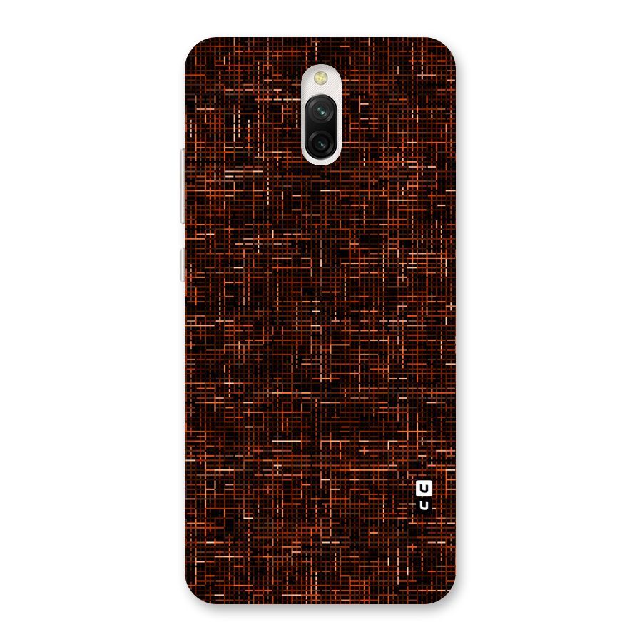 Criss Cross Brownred Pattern Back Case for Redmi 8A Dual