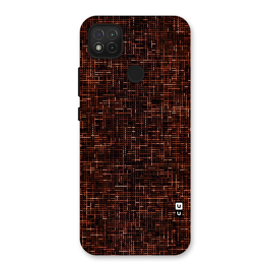 Criss Cross Brownred Pattern Back Case for Redmi 9