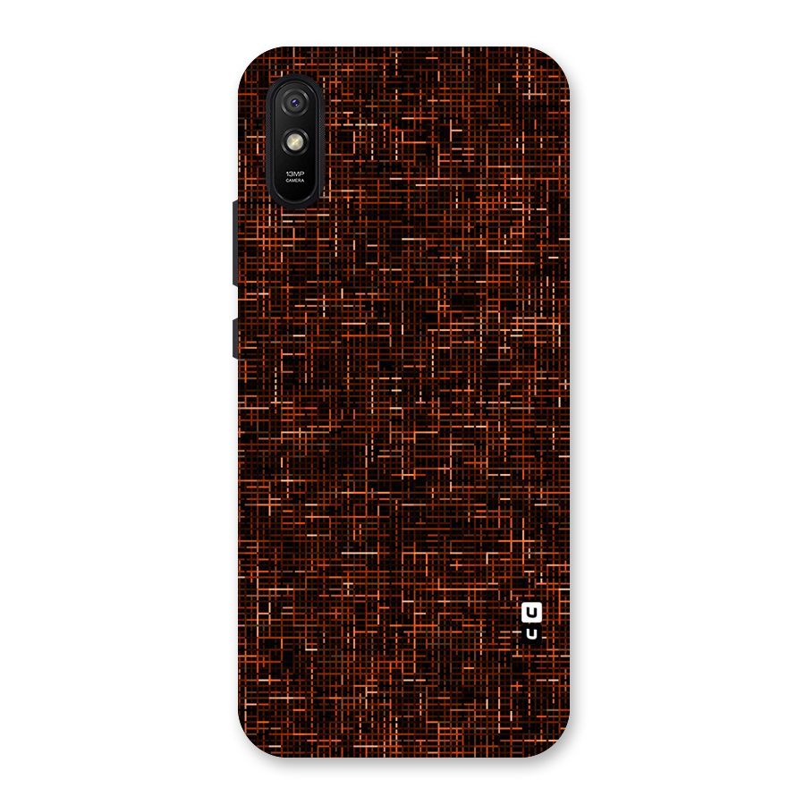 Criss Cross Brownred Pattern Back Case for Redmi 9A