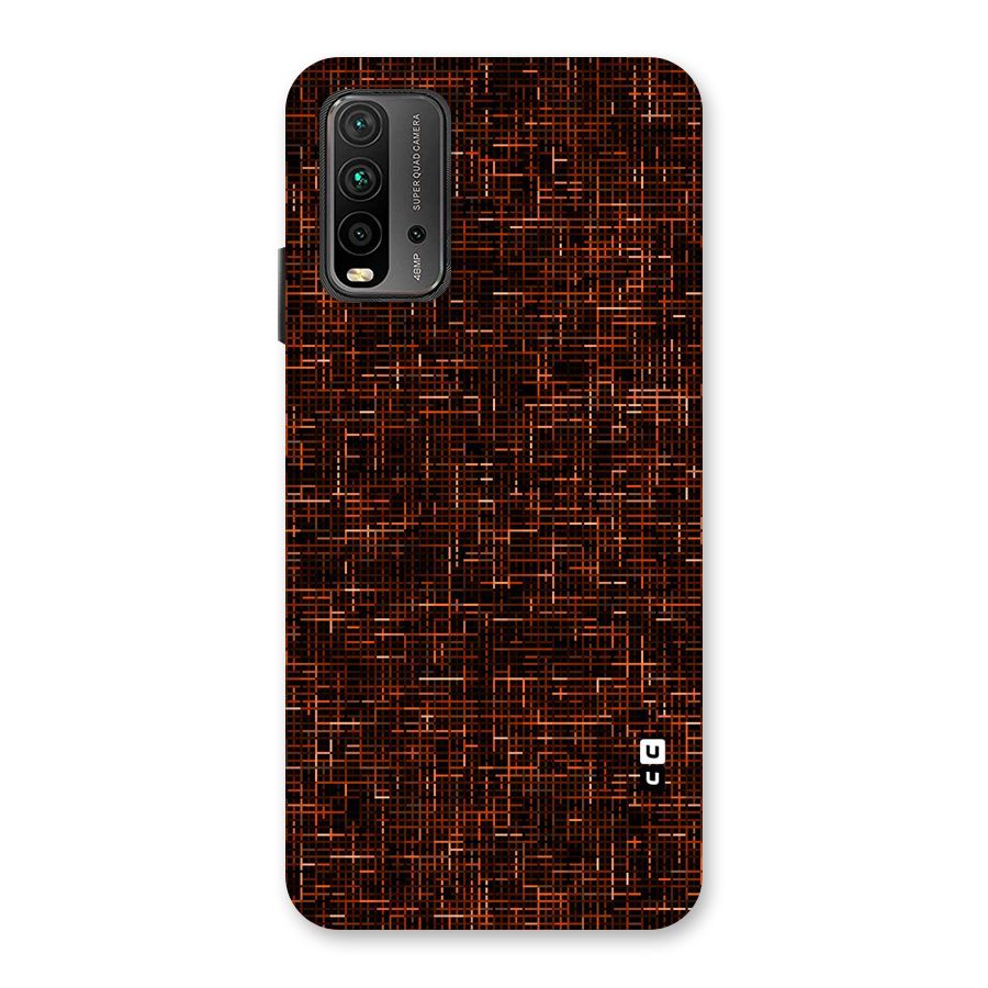 Criss Cross Brownred Pattern Back Case for Redmi 9 Power