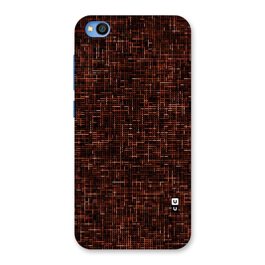 Criss Cross Brownred Pattern Back Case for Redmi Go