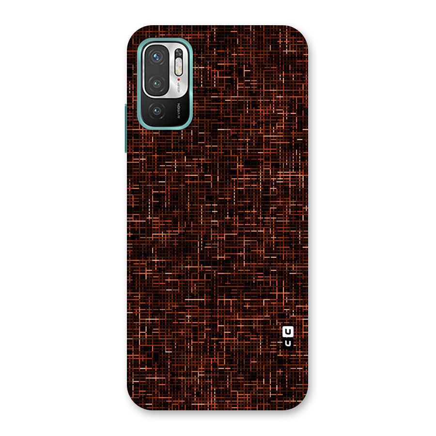 Criss Cross Brownred Pattern Back Case for Redmi Note 10T 5G