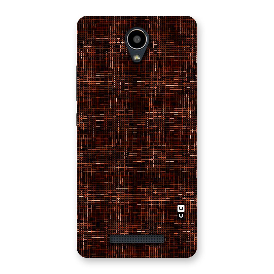 Criss Cross Brownred Pattern Back Case for Redmi Note 2