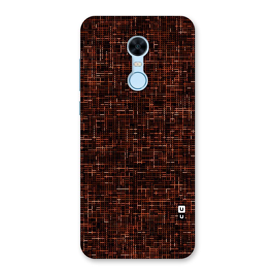 Criss Cross Brownred Pattern Back Case for Redmi Note 5
