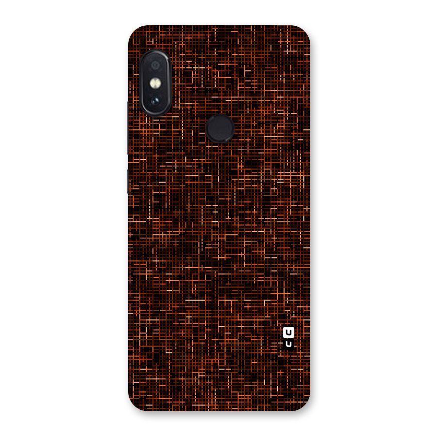Criss Cross Brownred Pattern Back Case for Redmi Note 5 Pro
