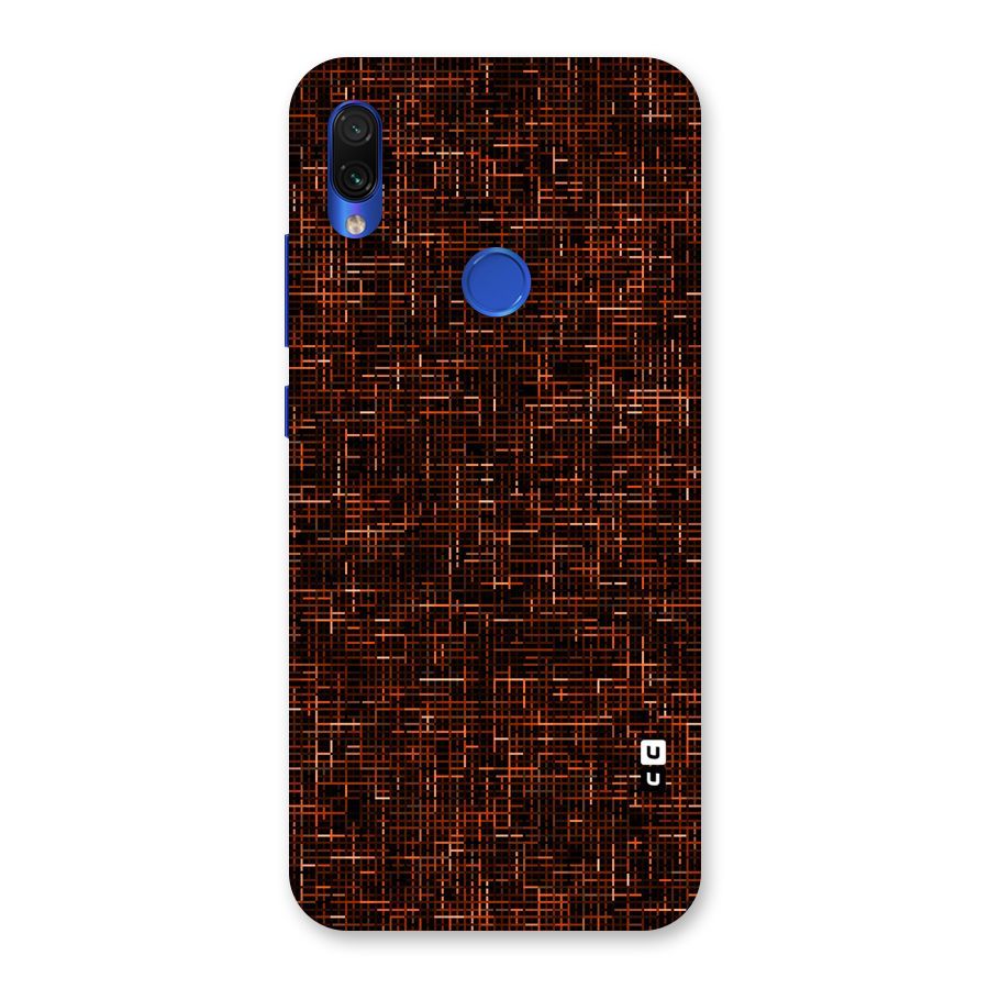 Criss Cross Brownred Pattern Back Case for Redmi Note 7S