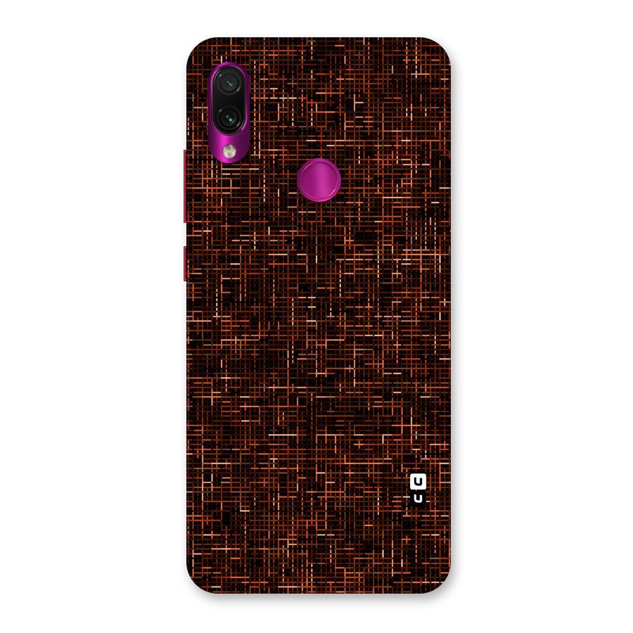 Criss Cross Brownred Pattern Back Case for Redmi Note 7 Pro
