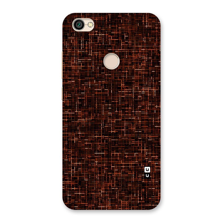 Criss Cross Brownred Pattern Back Case for Redmi Y1 2017