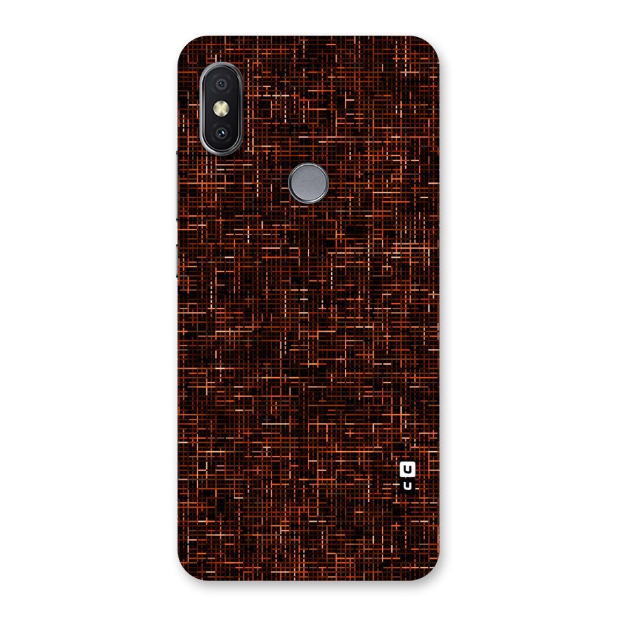 Criss Cross Brownred Pattern Back Case for Redmi Y2