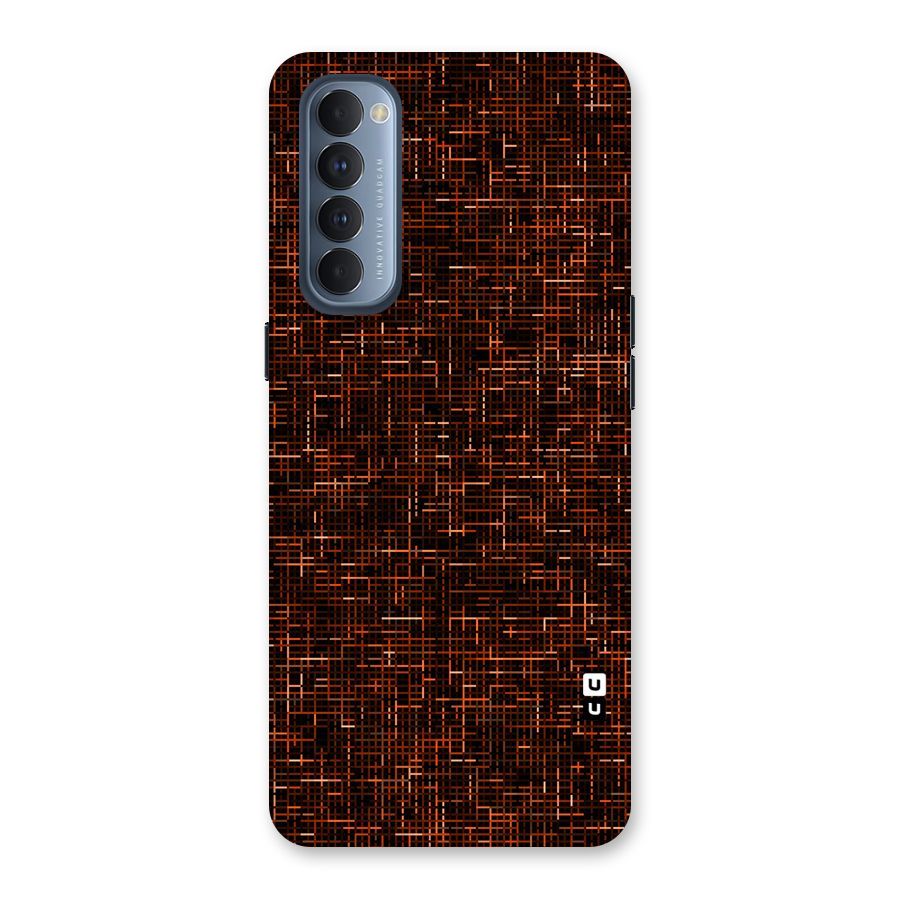 Criss Cross Brownred Pattern Back Case for Reno4 Pro