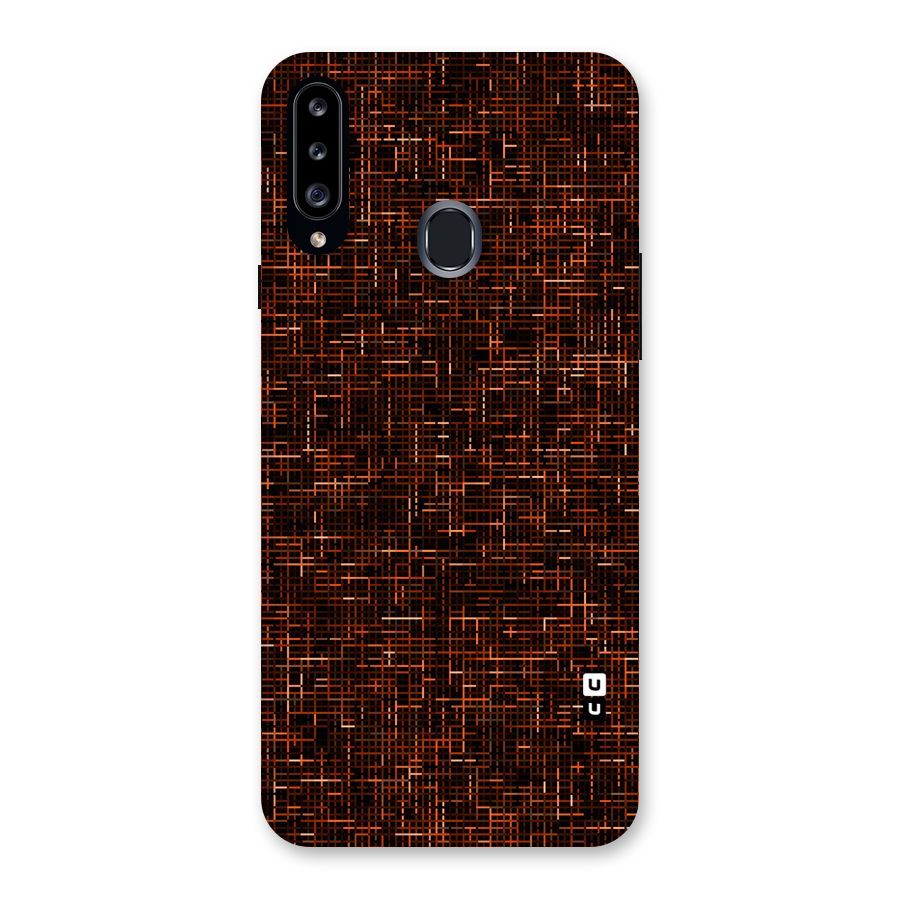 Criss Cross Brownred Pattern Back Case for Samsung Galaxy A20s