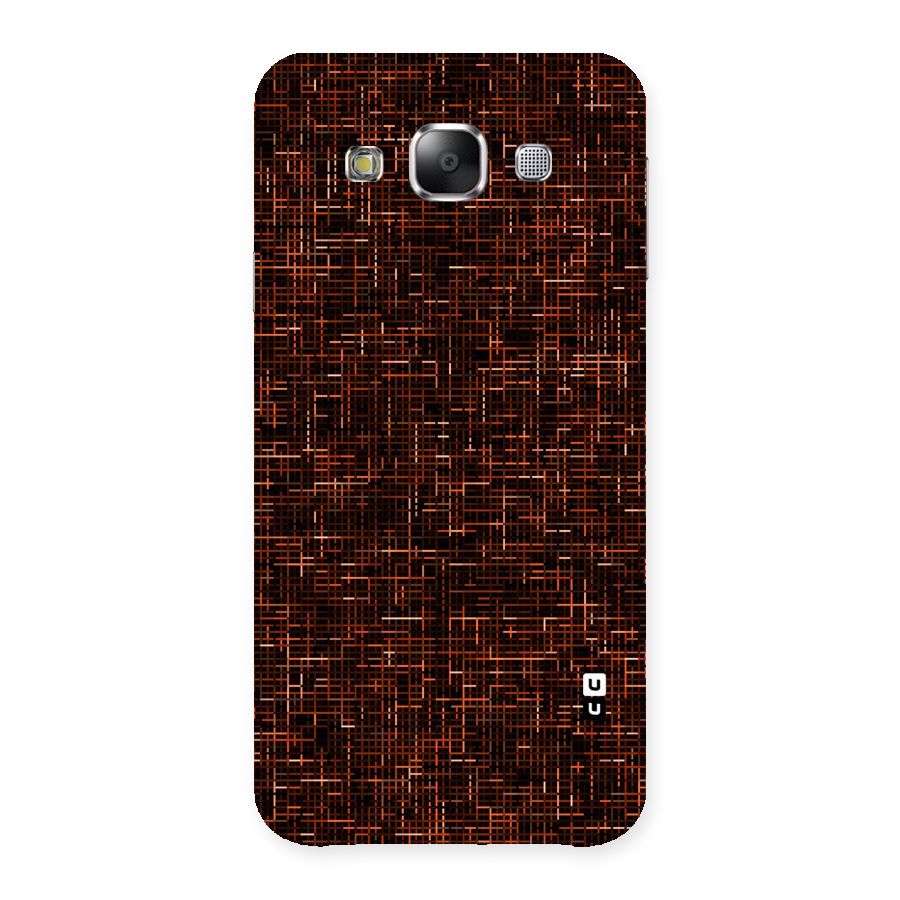 Criss Cross Brownred Pattern Back Case for Samsung Galaxy E5