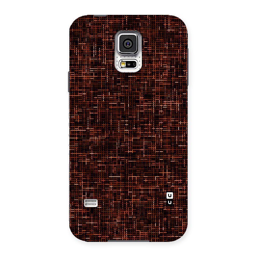 Criss Cross Brownred Pattern Back Case for Samsung Galaxy S5