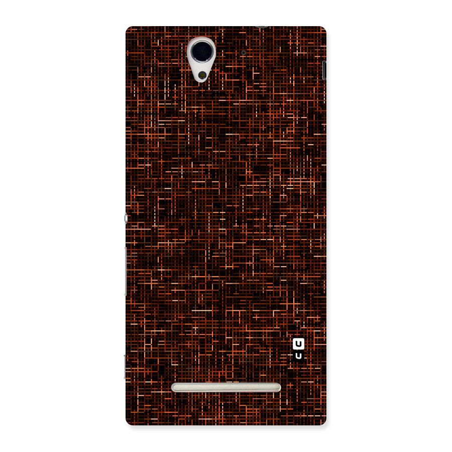 Criss Cross Brownred Pattern Back Case for Sony Xperia C3