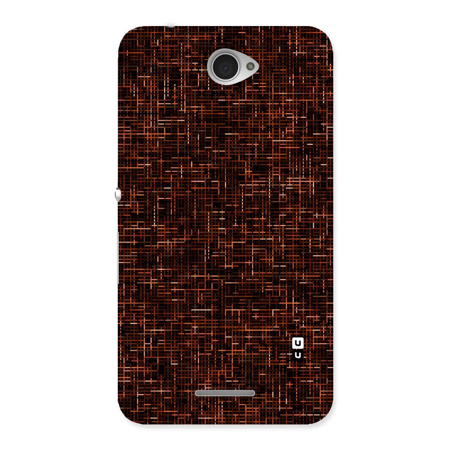 Criss Cross Brownred Pattern Back Case for Sony Xperia E4