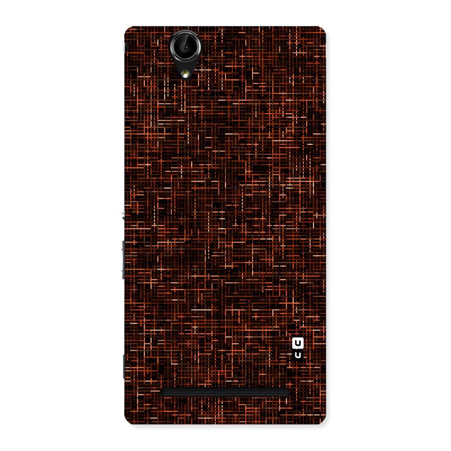 Criss Cross Brownred Pattern Back Case for Sony Xperia T2