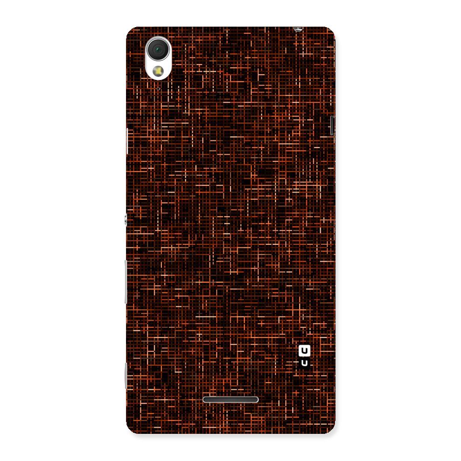 Criss Cross Brownred Pattern Back Case for Sony Xperia T3