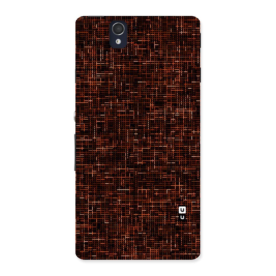 Criss Cross Brownred Pattern Back Case for Sony Xperia Z