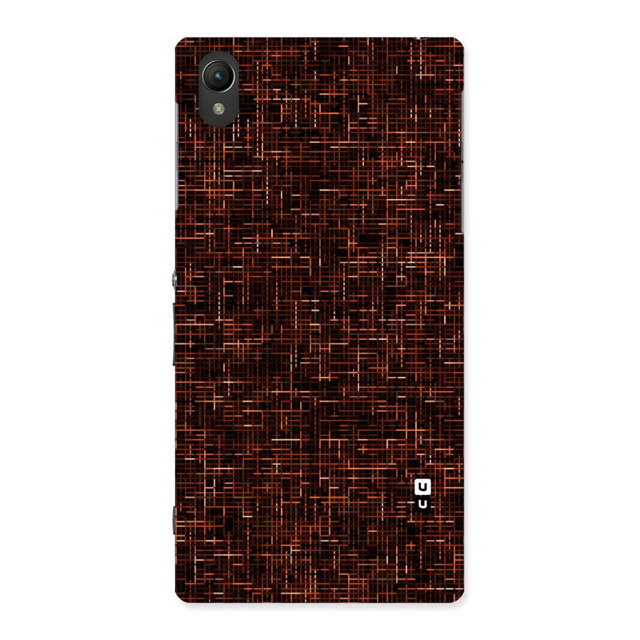 Criss Cross Brownred Pattern Back Case for Sony Xperia Z1