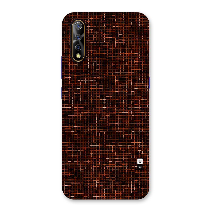 Criss Cross Brownred Pattern Back Case for Vivo S1