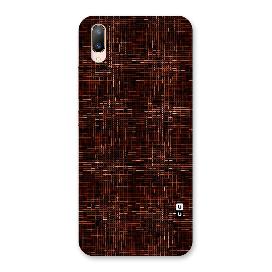 Criss Cross Brownred Pattern Back Case for Vivo V11 Pro
