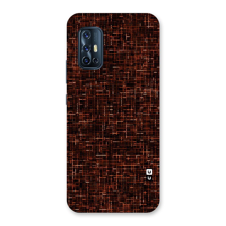 Criss Cross Brownred Pattern Back Case for Vivo V17