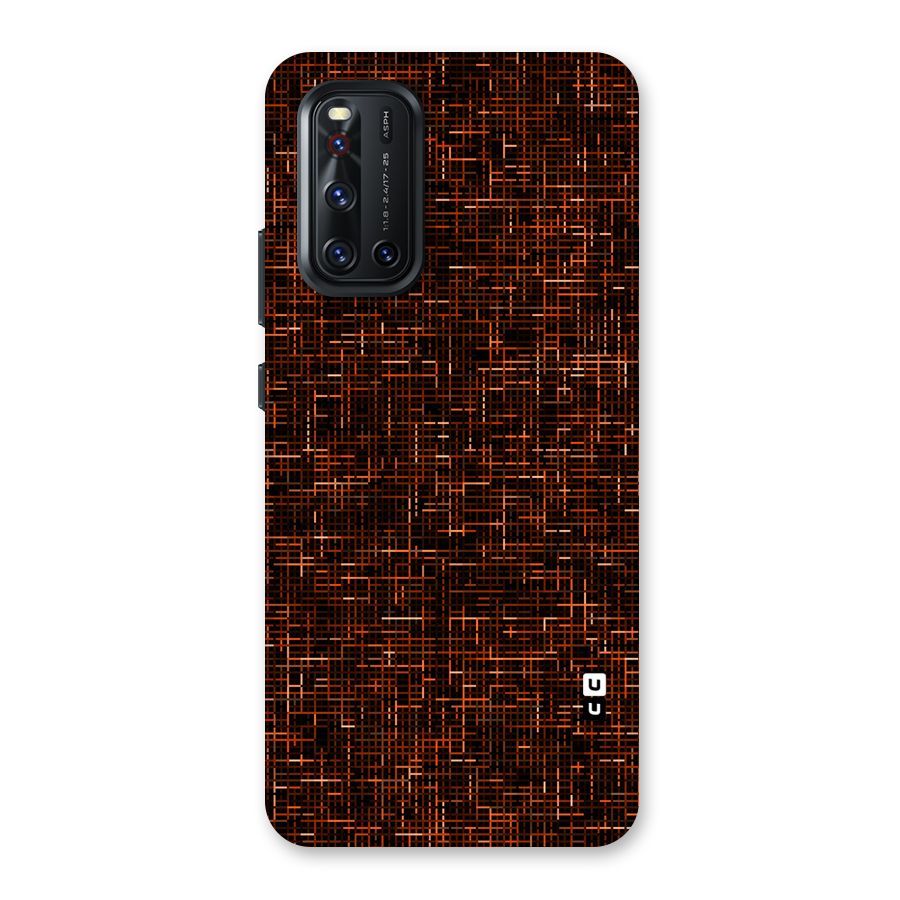 Criss Cross Brownred Pattern Back Case for Vivo V19