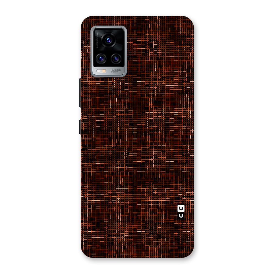 Criss Cross Brownred Pattern Back Case for Vivo V20 Pro