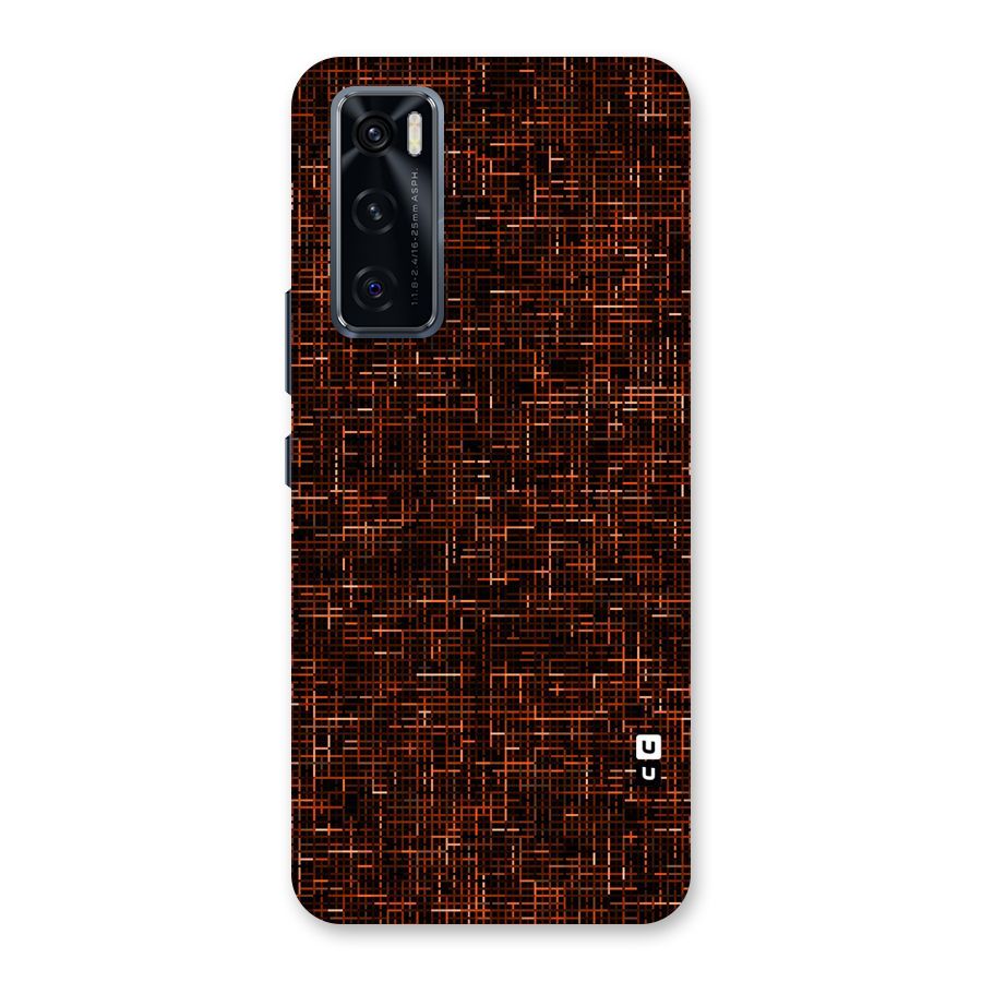 Criss Cross Brownred Pattern Back Case for Vivo V20 SE