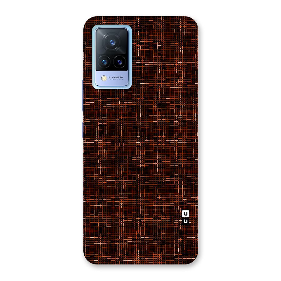 Criss Cross Brownred Pattern Back Case for Vivo V21 5G