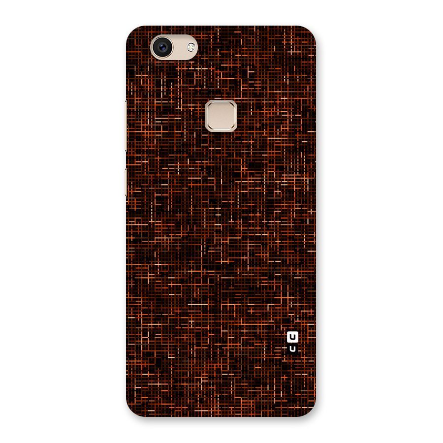 Criss Cross Brownred Pattern Back Case for Vivo V7