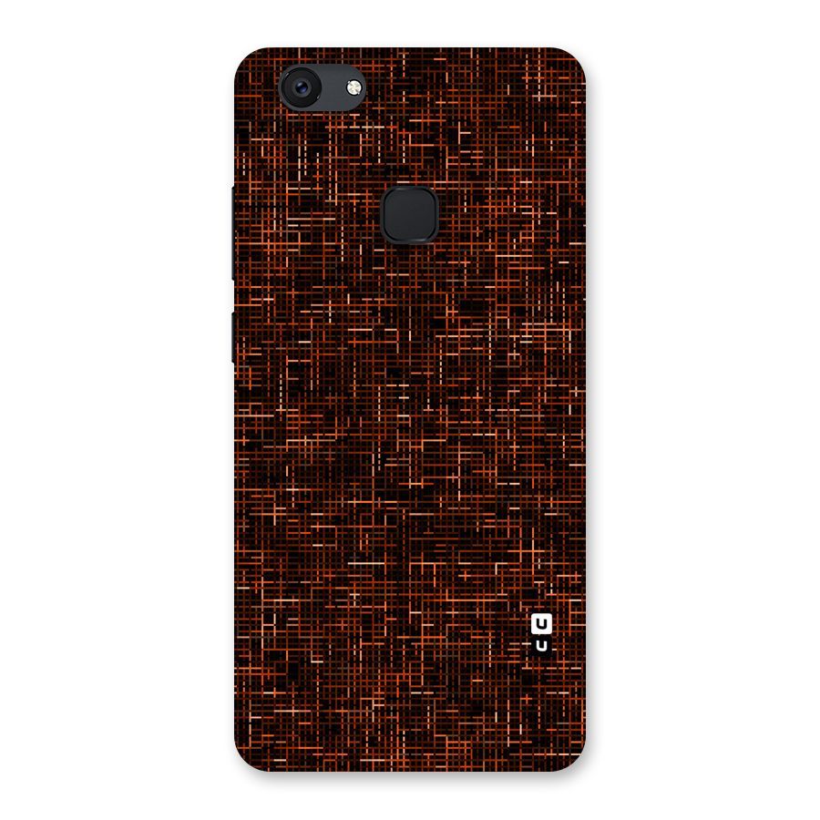 Criss Cross Brownred Pattern Back Case for Vivo V7 Plus