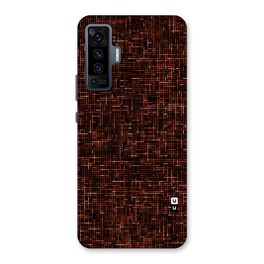 Criss Cross Brownred Pattern Back Case for Vivo X50