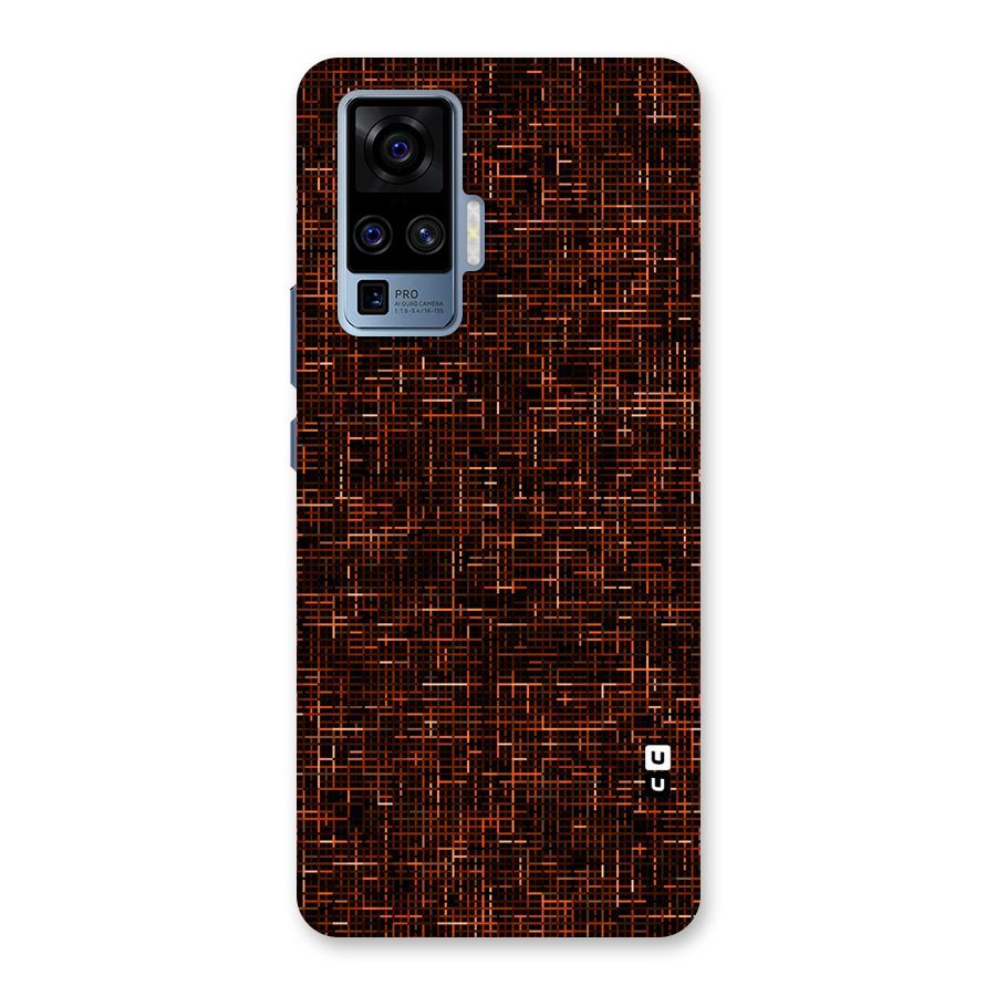 Criss Cross Brownred Pattern Back Case for Vivo X50 Pro