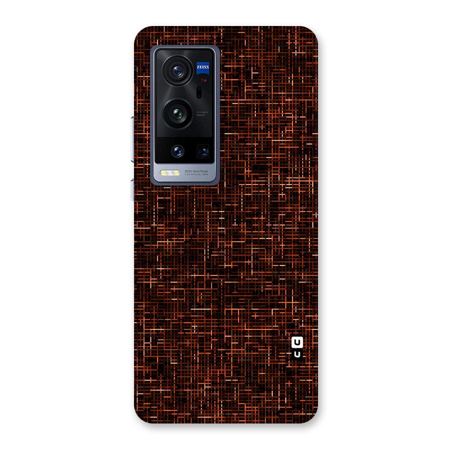 Criss Cross Brownred Pattern Back Case for Vivo X60 Pro Plus
