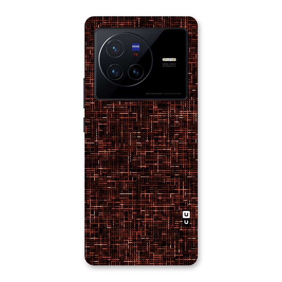 Criss Cross Brownred Pattern Back Case for Vivo X80