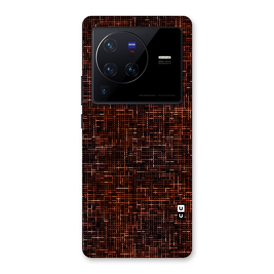 Criss Cross Brownred Pattern Back Case for Vivo X80 Pro