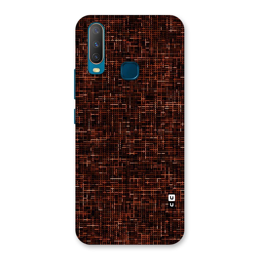 Criss Cross Brownred Pattern Back Case for Vivo Y17