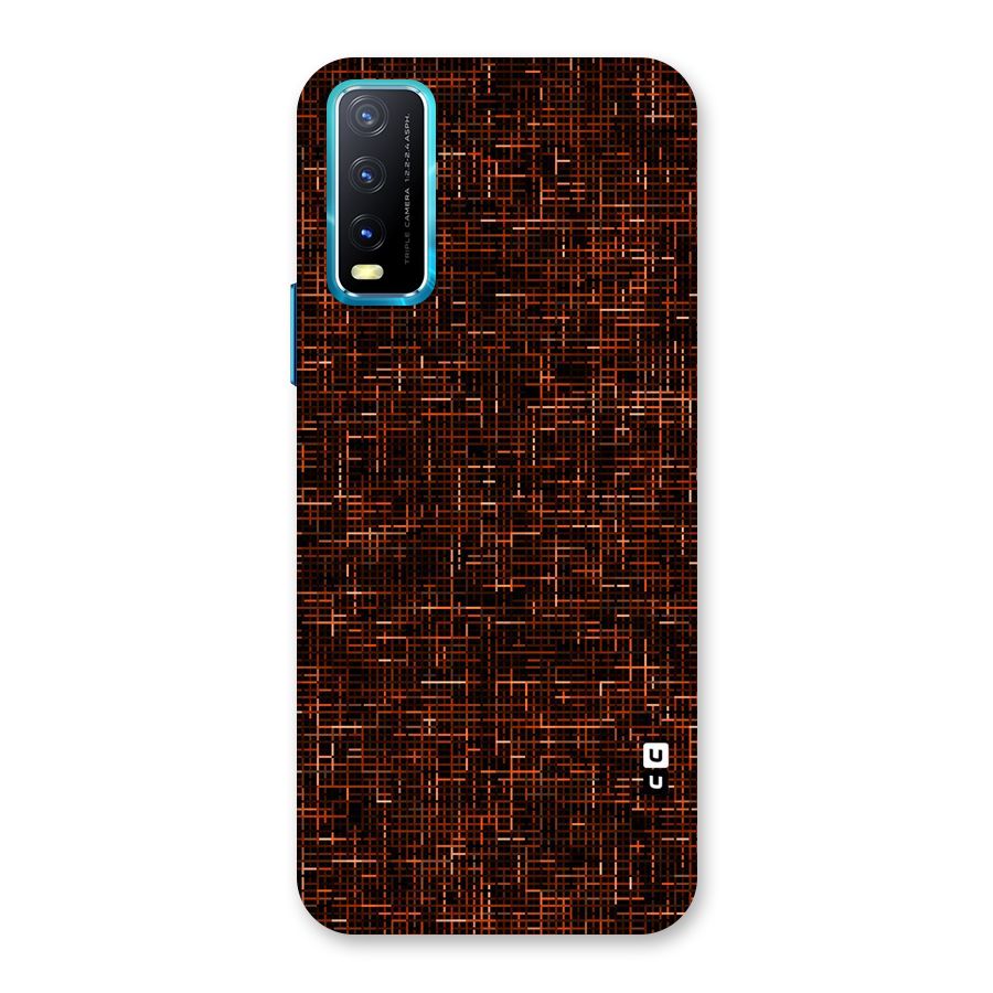 Criss Cross Brownred Pattern Back Case for Vivo Y20A