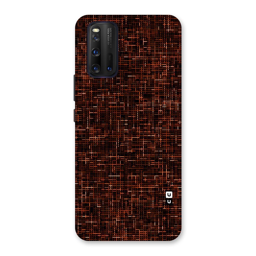 Criss Cross Brownred Pattern Back Case for Vivo iQOO 3