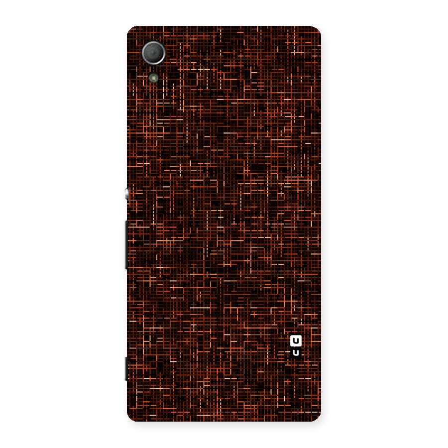 Criss Cross Brownred Pattern Back Case for Xperia Z3 Plus