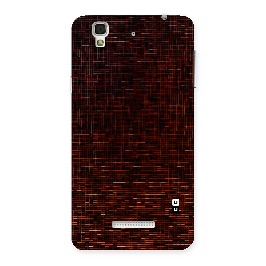Criss Cross Brownred Pattern Back Case for Yu Yureka