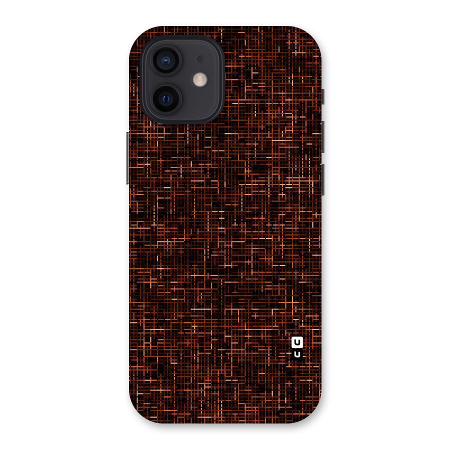 Criss Cross Brownred Pattern Back Case for iPhone 12